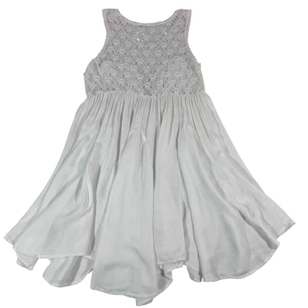 Free People Dress Womens Medium Mini Fiesta White Lace Festival Boho Cowgirlcore - Picture 6 of 11